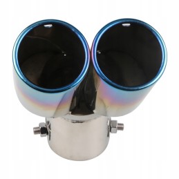 Car exhaust muffler with double outlet