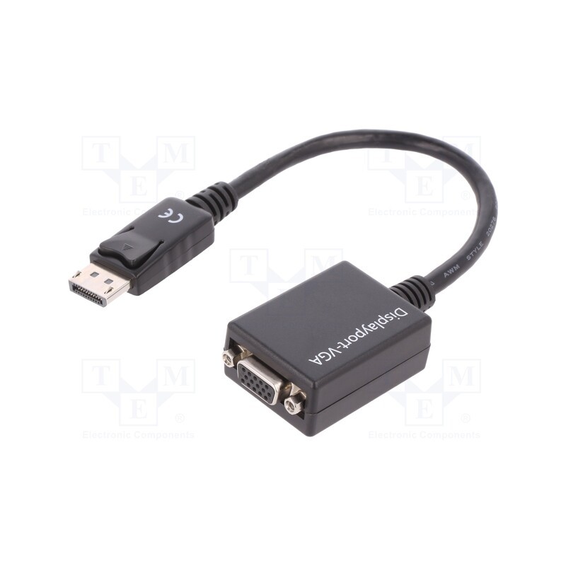 1 pcs x DIGITUS - AK-340403-001-S - Converter, DisplayPort 1.2, 150mm, black, 28AWG, Core: Cu