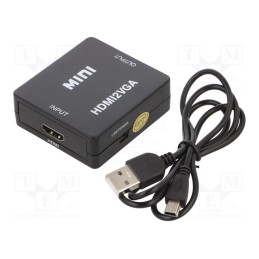 1 pcs x GEMBIRD - DSC-HDMI-VGA-001 - Converter, HDMI 1.3, Features: works with FullHD, 1080p