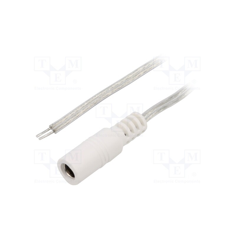 1 pcs x BQ CABLE - DC.CAB.8010.0200 - Cable, 2x0.5mm2, wires,DC 5,5/2,1 socket, straight, transparent