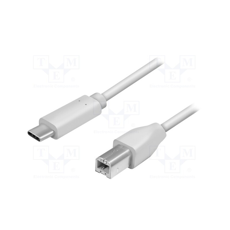 1 pcs x LOGILINK - CU0161 - Cable, USB 2.0, USB B plug,USB C plug, 2m, grey