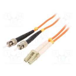 1 pcs x GEMBIRD - CFO-LCST-OM2-10M - Fiber patch cord, OM2, LC/UPC,ST/UPC, 10m, Connector colour: grey