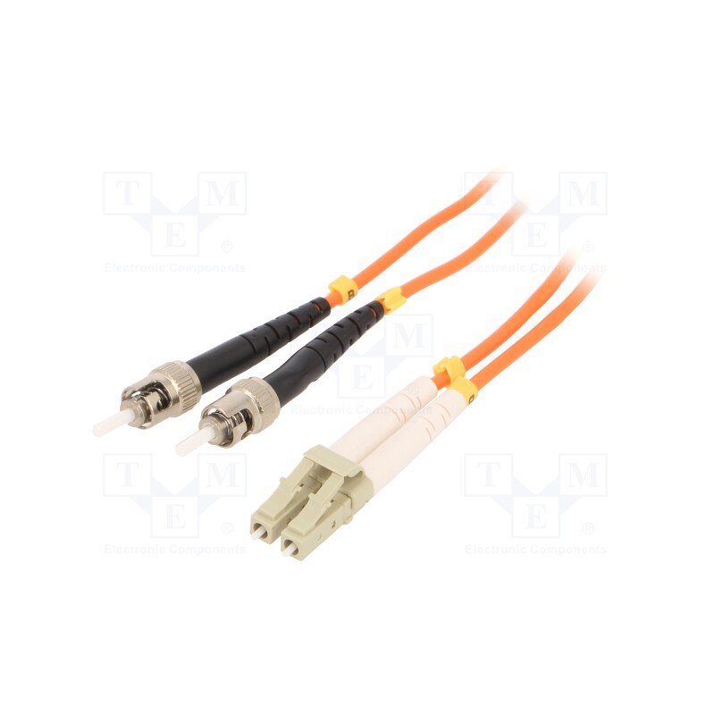 1 pcs x GEMBIRD - CFO-LCST-OM2-10M - Fiber patch cord, OM2, LC/UPC,ST/UPC, 10m, Connector colour: grey