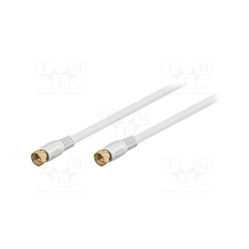 1 pcs x Goobay - 67289 - Cable, 75Ω, 10m, F plug,both sides, white