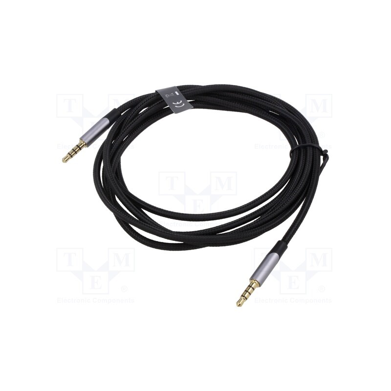 1 pcs x VENTION - BAQHF - Cable, Jack 3,5mm 4pin plug,both sides, 1m, Plating: gold-plated