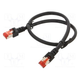 1 pcs x HELUKABEL - 803023 - Patch cord, S/FTP, 6, stranded, Cu, LSZH, black, 0.5m, 27AWG