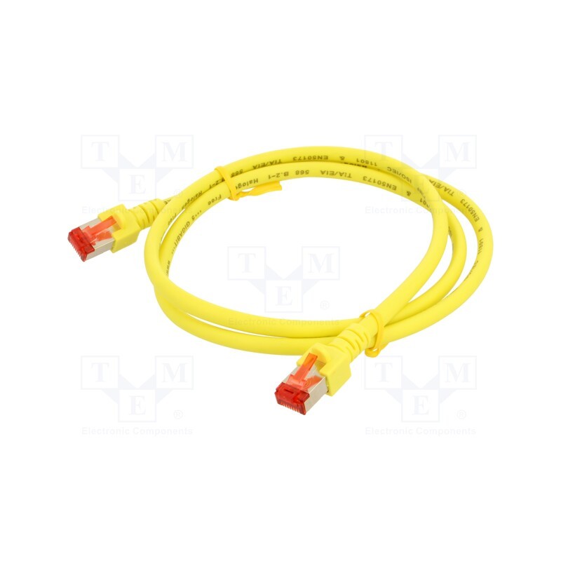 1 pcs x HELUKABEL - 803016 - Patch cord, S/FTP, 6, stranded, Cu, LSZH, yellow, 1m, 27AWG