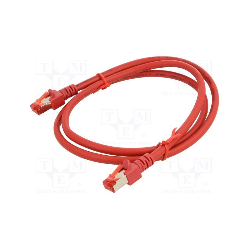 1 pcs x HELUKABEL - 802992 - Patch cord, S/FTP, 6, stranded, Cu, LSZH, red, 1m, 27AWG