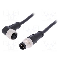 1 pcs x LAPP - AB-C4-M12MS-5,0PVC-M12FA - Connection lead, M12, PIN: 4, 5m, plug, 250VAC, 4A, -25÷80°C, PVC