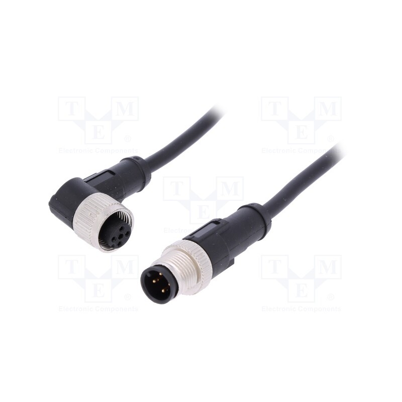 1 pcs x LAPP - AB-C4-M12MS-5,0PVC-M12FA - Connection lead, M12, PIN: 4, 5m, plug, 250VAC, 4A, -25÷80°C, PVC