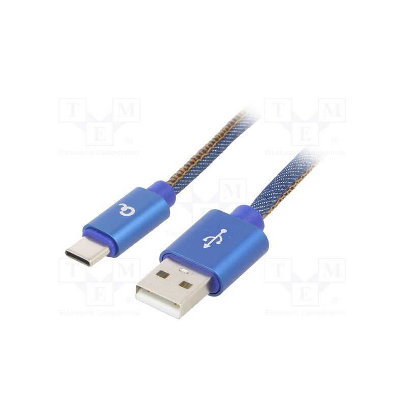 1 pcs x GEMBIRD - CC-USB2J-AMCM-2M-BL - Cable, USB 2.0, USB A plug,USB C plug, gold-plated, 2m, blue