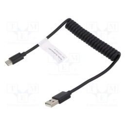 1 pcs x DIGITUS - AK-300430-006-S - Cable, Power Delivery (PD),coiled,USB 2.0, nickel plated, black