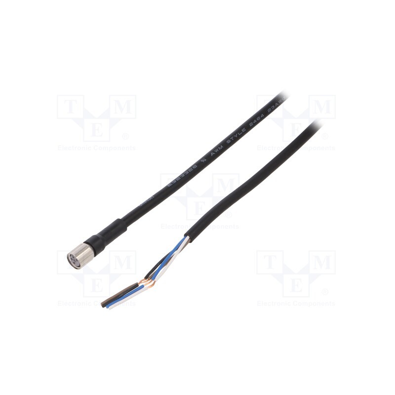 1 pcs x OMRON - XS3F-M8PVC4S5M - Connection lead, M8, PIN: 4, straight, Len: 5m, plug, 1A, -10÷80°C