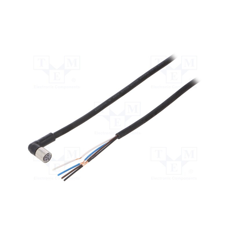 1 pcs x OMRON - XS3F-M8PUR4A2M - Connection lead, M8, PIN: 4, angled, Len: 2m, plug, 1A, -10÷80°C, PUR