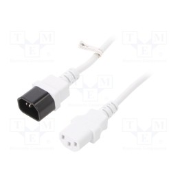1 pcs x Goobay - 97585 - Cable, IEC C13 female,IEC C14 male, PVC, 3m, white, 10A, 250V
