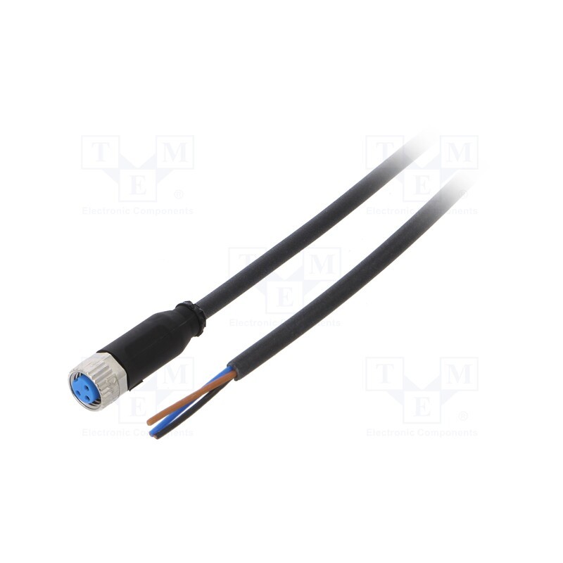 1 pcs x SICK - YF8U13-050UA1XLEAX - Connection lead, M8, PIN: 3, straight, 5m, plug, 60VAC, 4A, -40÷80°C