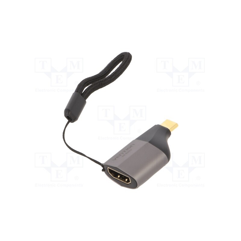 1 pcs x VENTION - TCAH0 - Adapter, HDMI 2.0, HDMI socket,USB C plug, gold-plated, grey