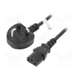 1 pcs x Goobay - 45754 - Cable, BS 1363 (G) plug,IEC C14 male, PVC, 1.5m, black, 5A, 250V