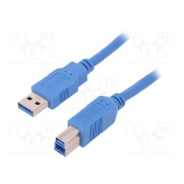 1 pcs x QOLTEC - 52308 - Cable, USB 3.0, USB A plug,USB B plug, 1m, blue