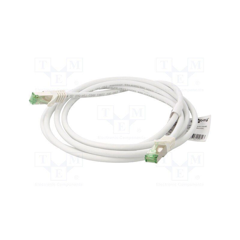 1 pcs x Goobay - 61104 - Patch cord, S/FTP, Cat 8.1, stranded, Cu, LSZH, white, 1m, 26AWG
