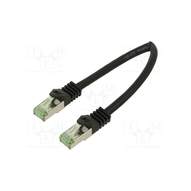 1 pcs x Goobay - 61091 - Patch cord, S/FTP, Cat 8.1, stranded, Cu, LSZH, black, 0.25m, 26AWG
