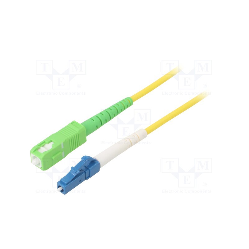 1 pcs x Goobay - 59647 - Fiber patch cord, OS2, LC/UPC,SC/APC, 0.5m, LSZH, yellow