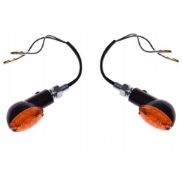 LED turn signal, black, yellow lampshade, complete