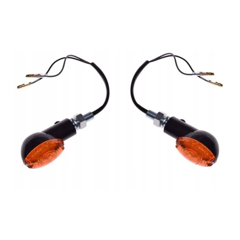 LED turn signal, black, yellow lampshade, complete