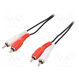 1 pcs x LOGILINK - CA1041 - Cable, RCA plug x2,both sides, 10m, black