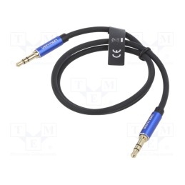 1 pcs x VENTION - BAXLD - Cable, Jack 3.5mm 3pin plug,both sides, 0.5m, black