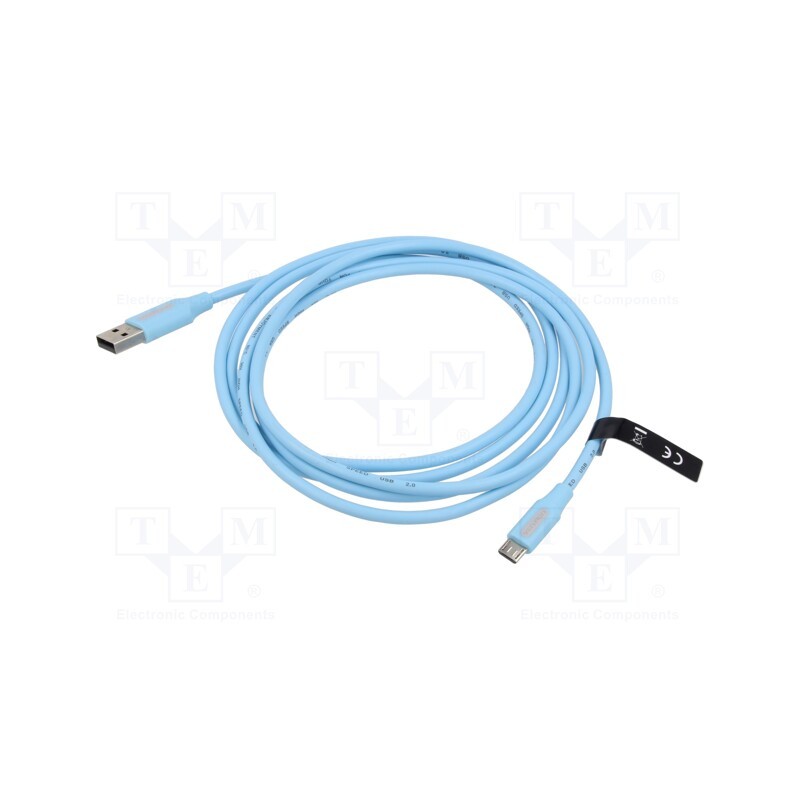 1 pcs x VENTION - COLSH - Cable, USB 2.0, USB A plug,USB B micro plug, nickel plated, 2m