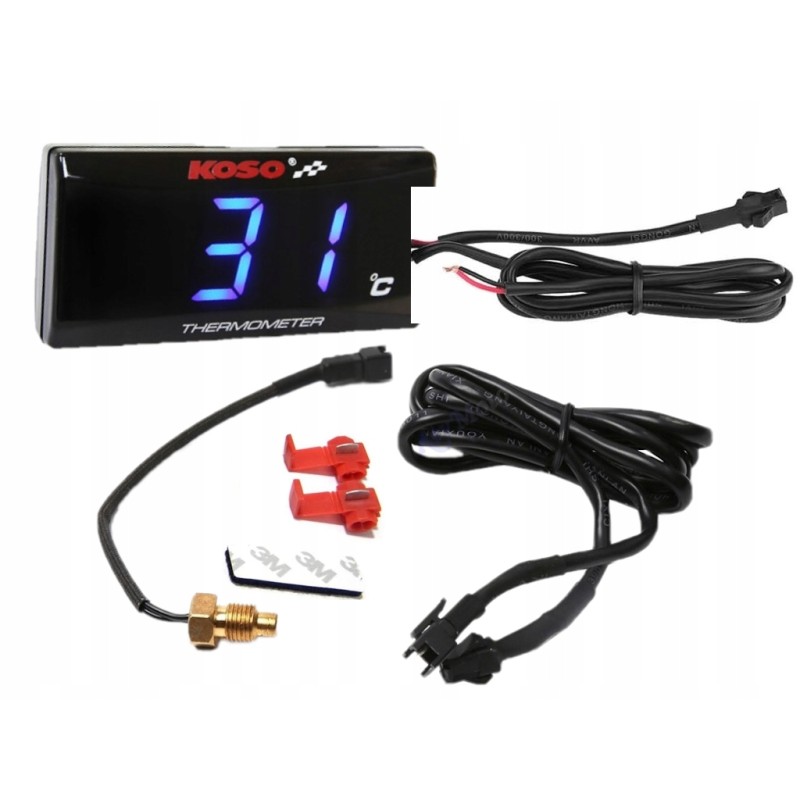 Koso Slim blue belt engine thermometer