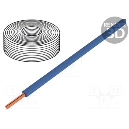 1 rol x DONAU ELEKTRONIK - 105-2 - Wire, 0.2mm2, solid, Cu, PVC, blue, 60V, 10m, 1x0.2mm2