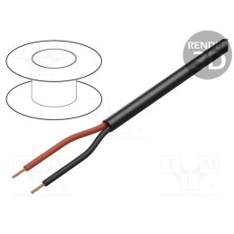 1 m x TASKER - C276 LSZH - Wire: loudspeaker cable, 2x2.5mm2, stranded, OFC, black, LSZH