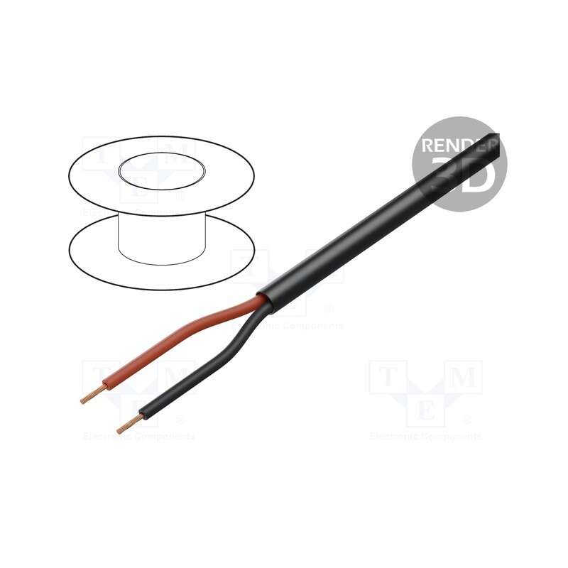 1 m x TASKER - C276 LSZH - Wire: loudspeaker cable, 2x2.5mm2, stranded, OFC, black, LSZH