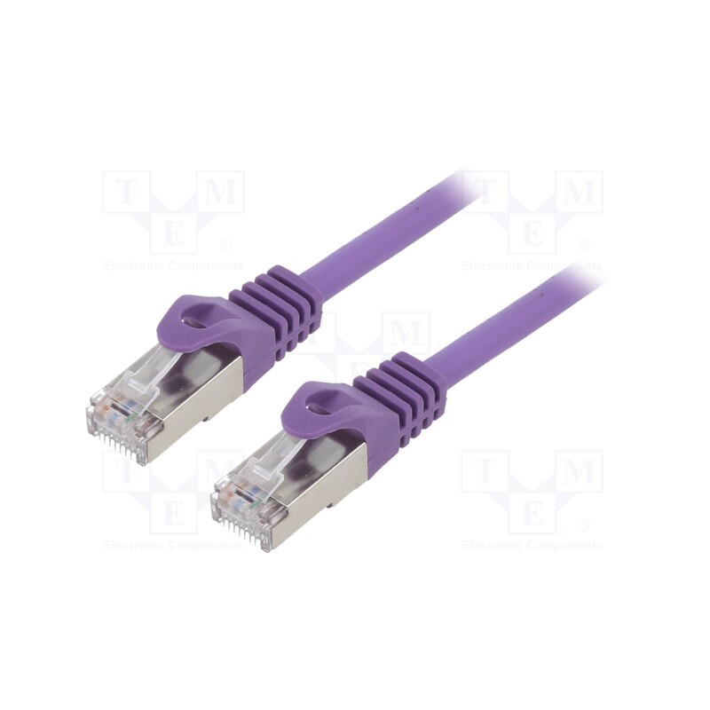 1 pcs x GEMBIRD - PP6-0.25M/V - Patch cord, F/UTP, 6, stranded, CCA, PVC, violet, 0.25m, RJ45 plug