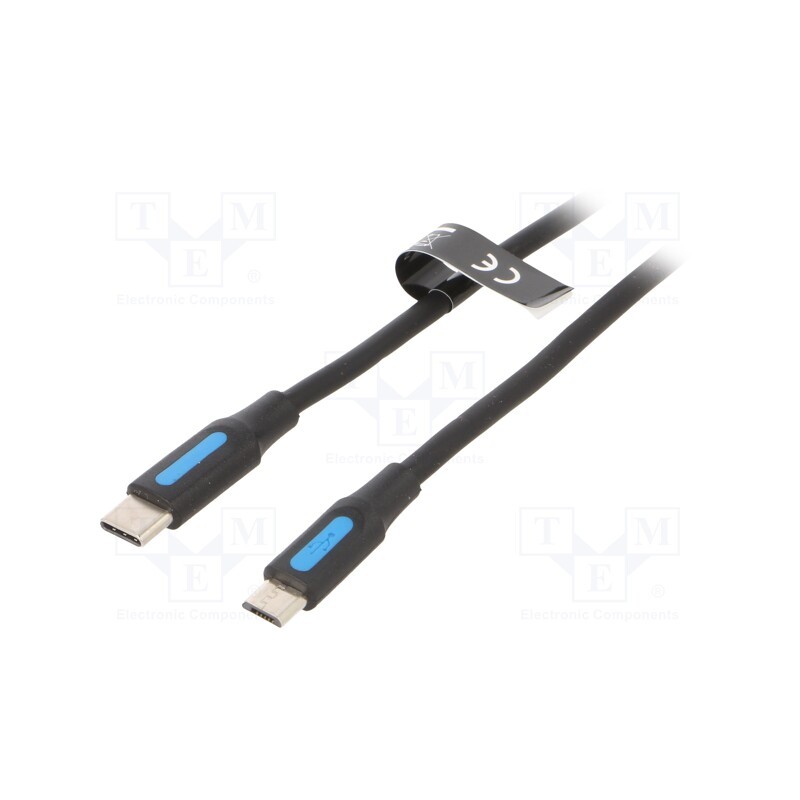 1 pcs x VENTION - COVBD - Cable, USB 2.0, USB B mini plug,USB C plug, nickel plated, 0.5m