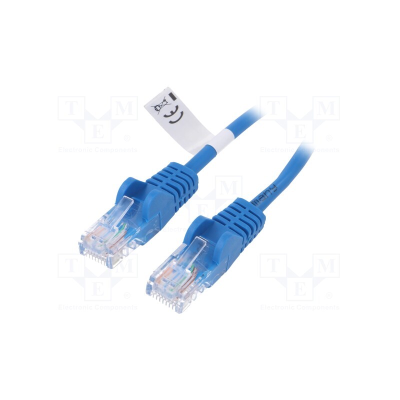 1 pcs x Goobay - 68375 - Patch cord, U/UTP, 5e, stranded, CCA, PVC, blue, 5m, 27AWG
