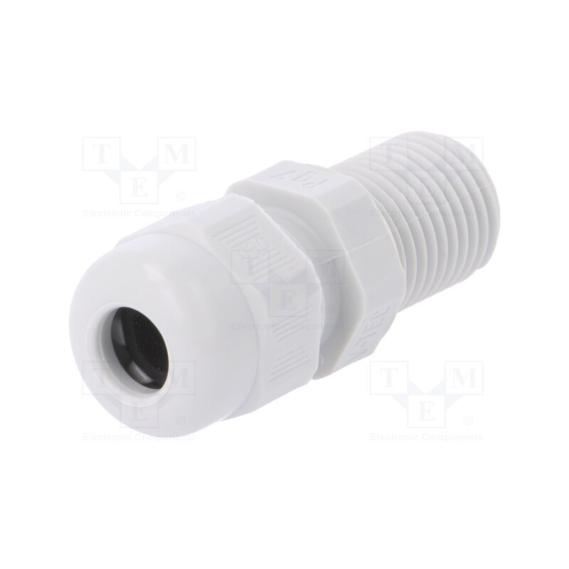 1 pcs x OBO BETTERMANN - V-TEC L PG7 LGR - Cable gland, with long thread, PG7, IP68, polyamide, light grey