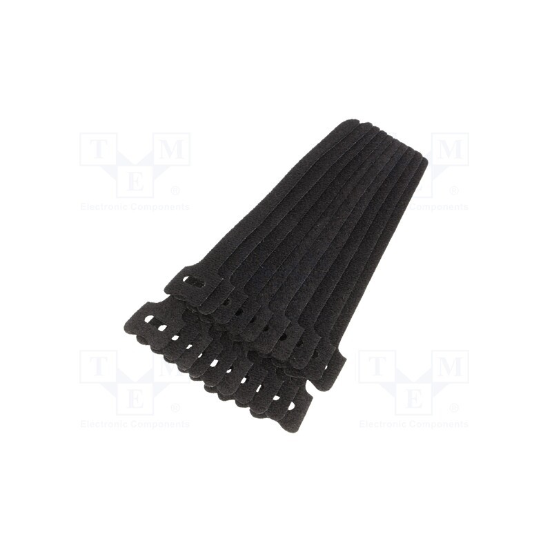 1 pcg x KSS WIRING - MGTR150 BK - Hook and loop fastener, L: 150mm, W: 10mm, black, 20pcs, Ømax: 36mm