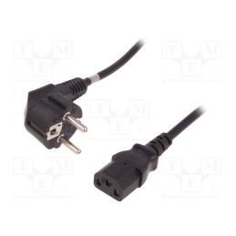1 pcs x QOLTEC - 50549 - Cable, 3x0.75mm2, CEE 7/7 (E/F) plug angled,IEC C13 female