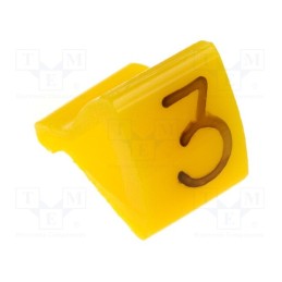 1 pcg x KURANT - MZ-1/3 - Markers, Marking: 3, 1.7÷3.5mm, H: 7mm, A: 6mm, -30÷100°C, leaded