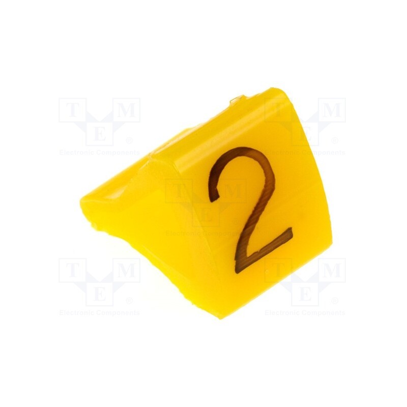 1 pcg x KURANT - MZ-1/2 - Markers, Marking: 2, 1.7÷3.5mm, H: 7mm, A: 6mm, -30÷100°C, leaded