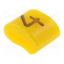 1 pcg x KURANT - MZ-0/4 - Markers, Marking: 4, 1.1÷2.5mm, H: 3mm, A: 6mm, -30÷100°C, leaded