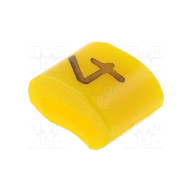 1 pcg x KURANT - MZ-0/4 - Markers, Marking: 4, 1.1÷2.5mm, H: 3mm, A: 6mm, -30÷100°C, leaded