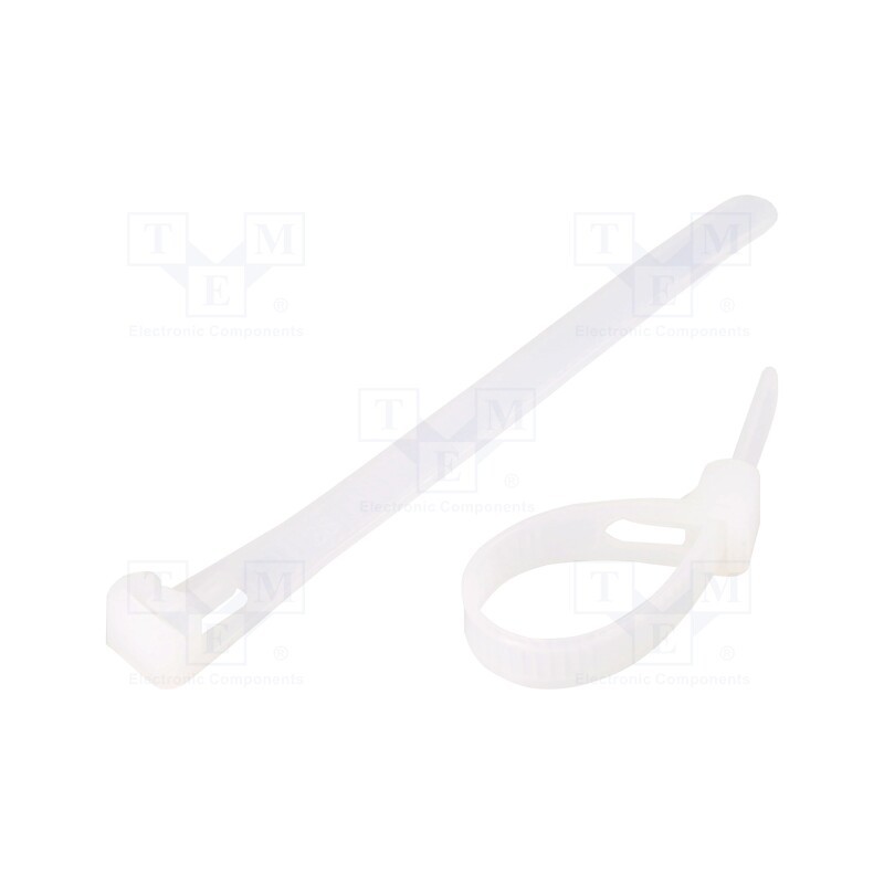 1 pcg x QOLTEC - 52224 - Cable tie, multi use, L: 100mm, W: 7.2mm, polyamide, natural