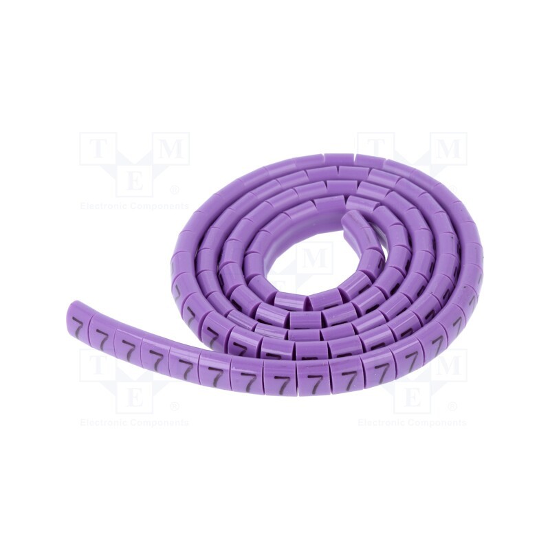 1 pcg x KURANT - MZ-MKK-0/7 - Markers, Marking: 7, 1.1÷2.5mm, H: 3mm, A: 6mm, -30÷100°C, leaded