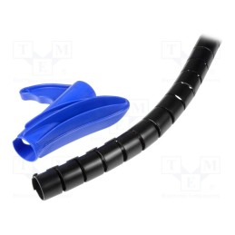 1 pcg x HELLERMANNTYTON - 161-64404 - Spiral wrapping, ØBundle : 25mm, polypropylene, black, L: 2m