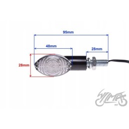 Direction indicator, black, white, black LED lampshade