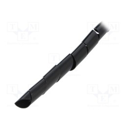 1 pcs x QOLTEC - 52254 - Spiral wrapping, ØBundle : 14mm, black, L: 10m, Features: flexible